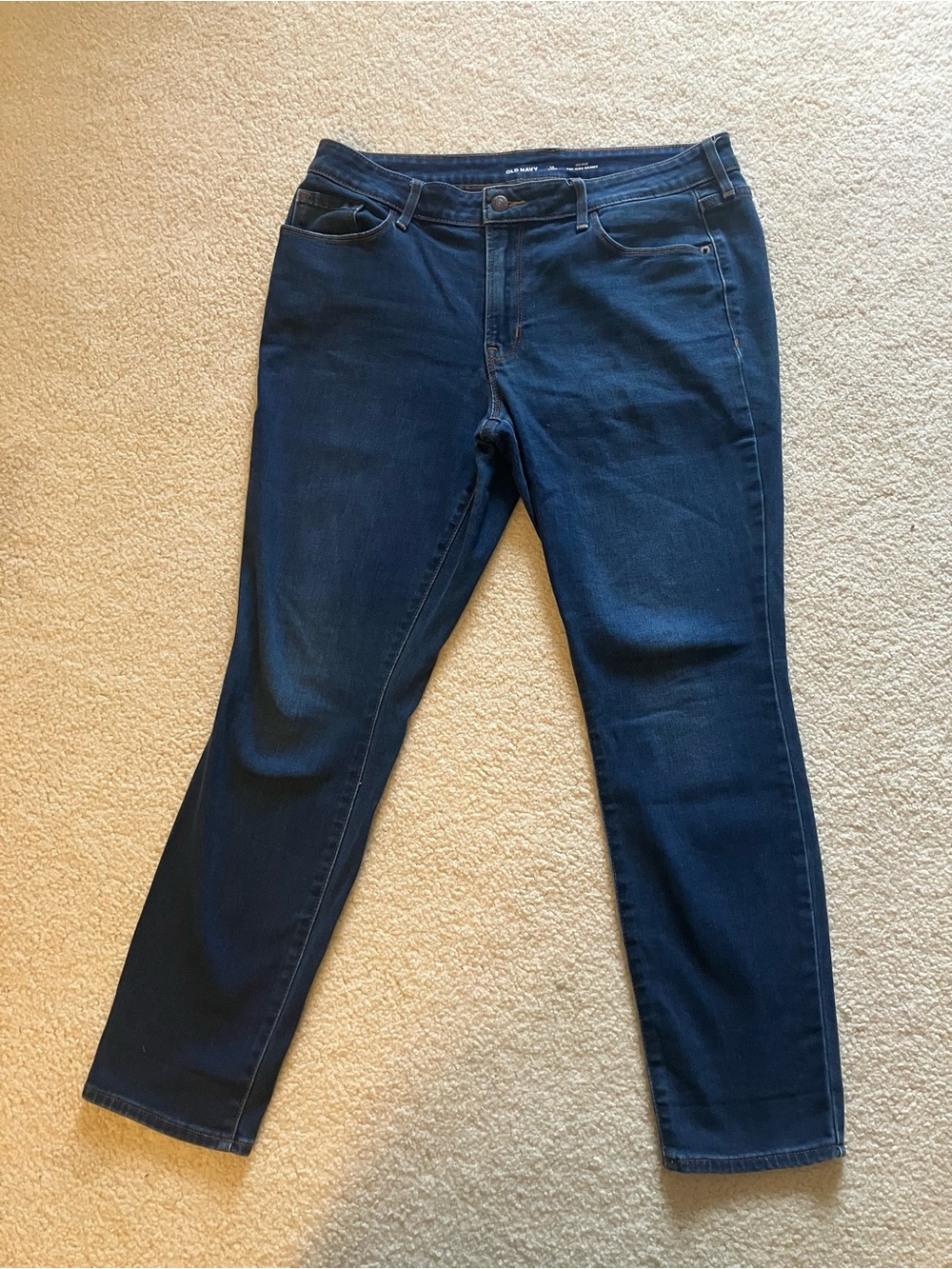 Old Navy Dark Blue Mid Rise Pop Icon Skinny Jeans 12 SHORT